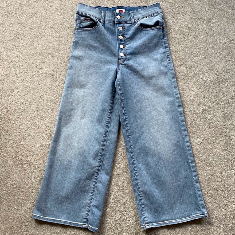 Tommy Jeans Button Fly Wide Leg High Rise Crop